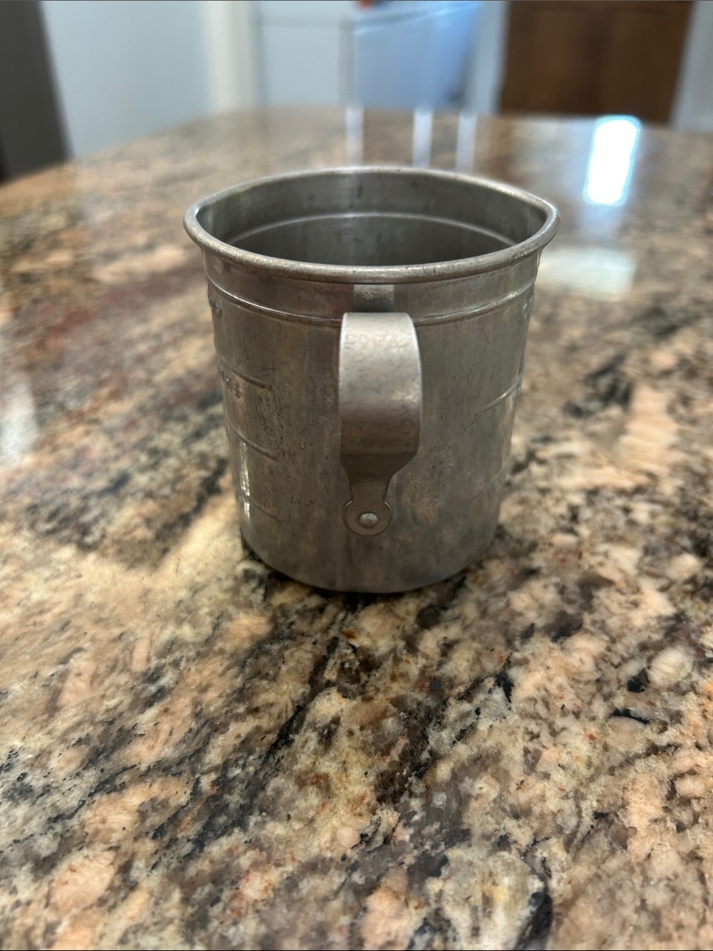Vintage Metal Measuring Cup - Silver Finish - Picture 4 of 5